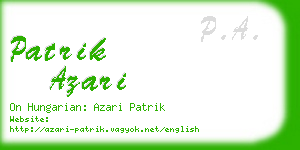 patrik azari business card